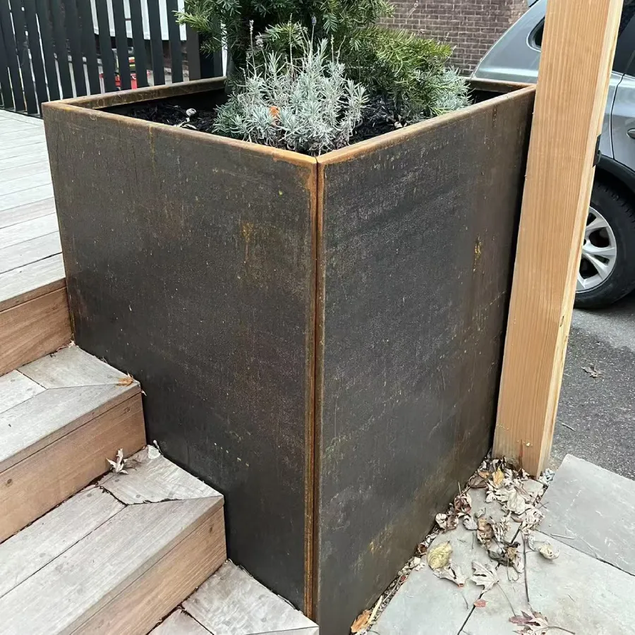 custom corten steel planter