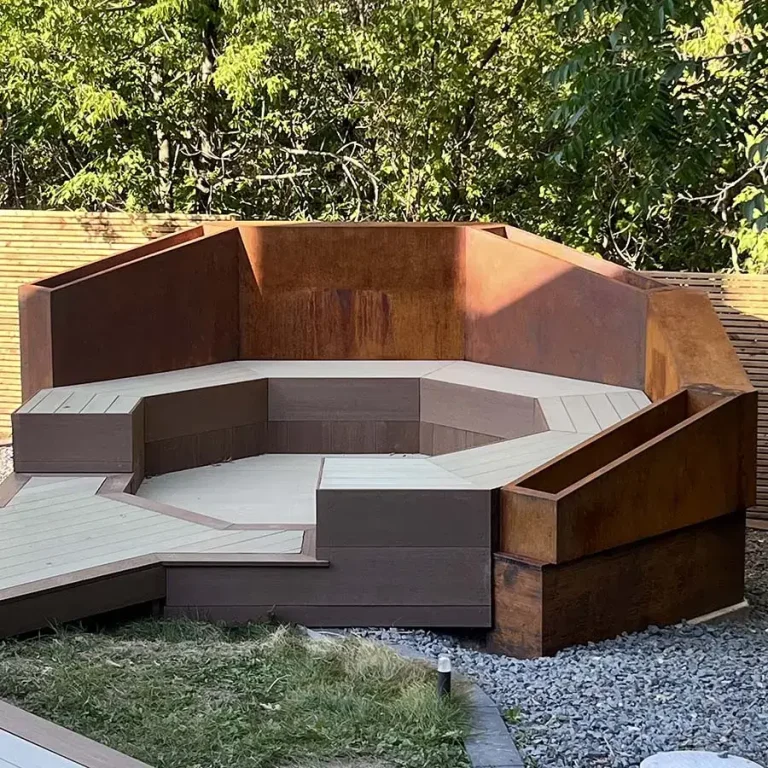 corten steel raised garden structures