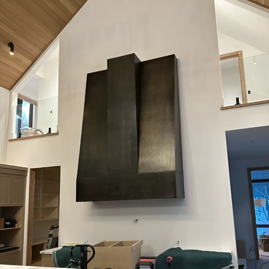 custom black patina range hoods