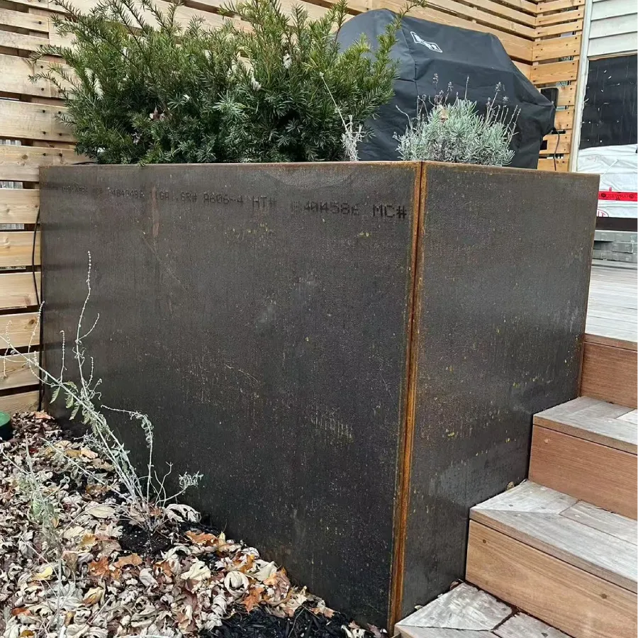 custom corten steel planter toronto
