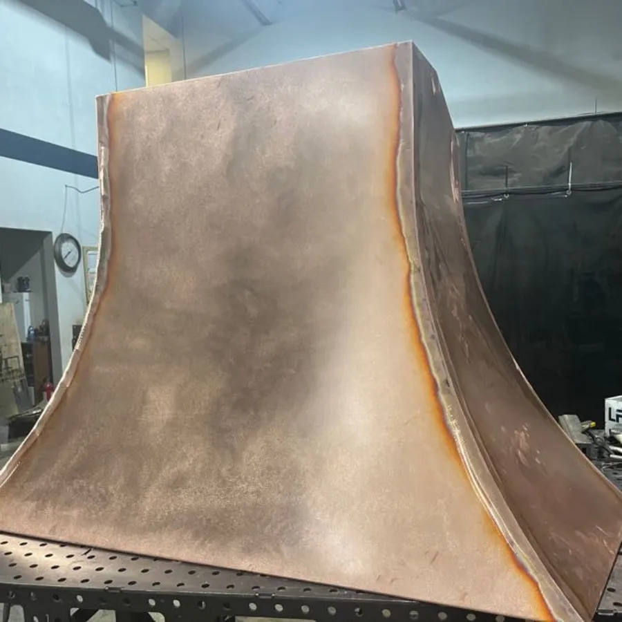 high end copper range hood fabrication