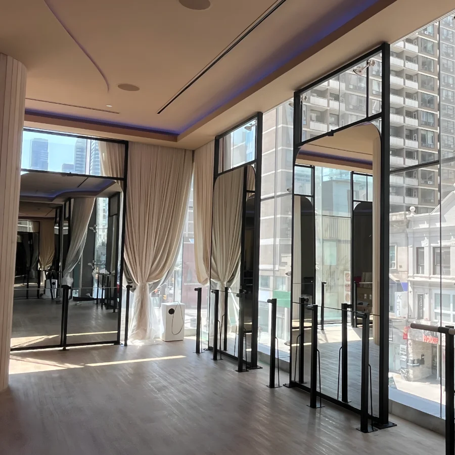 custom metal framing for mirror walls