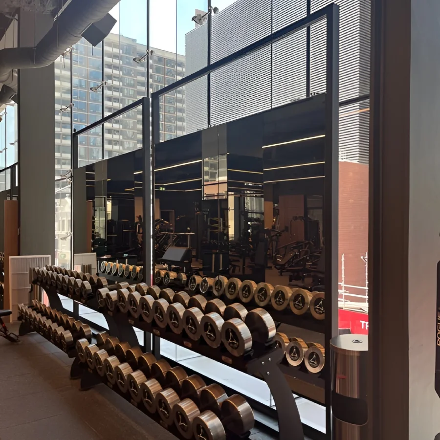 floor to ceiling mirror metal framing
